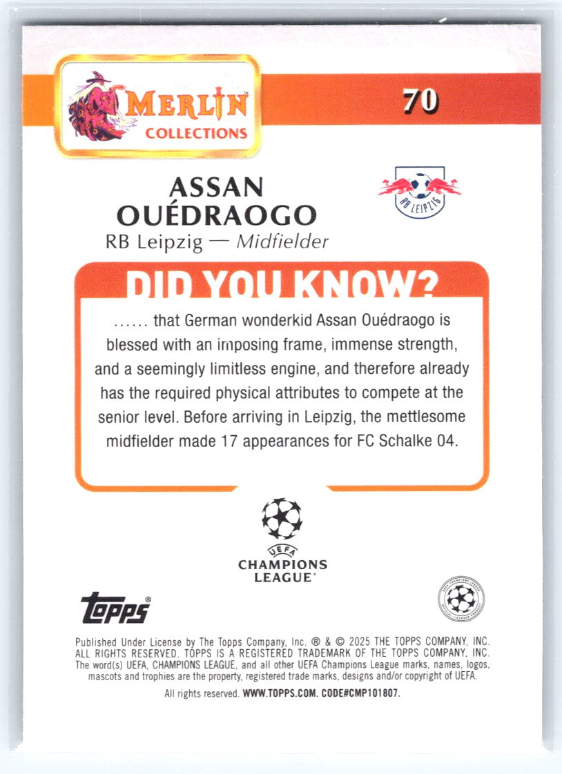 2024-25 Merlin UEFA Club Competitions #70 Assan Ouédraogo Atomic