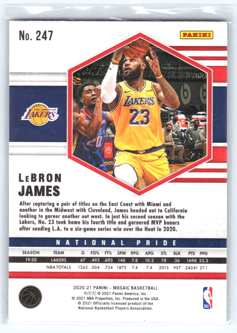 2020-21 Panini Mosaic #247 LeBron James