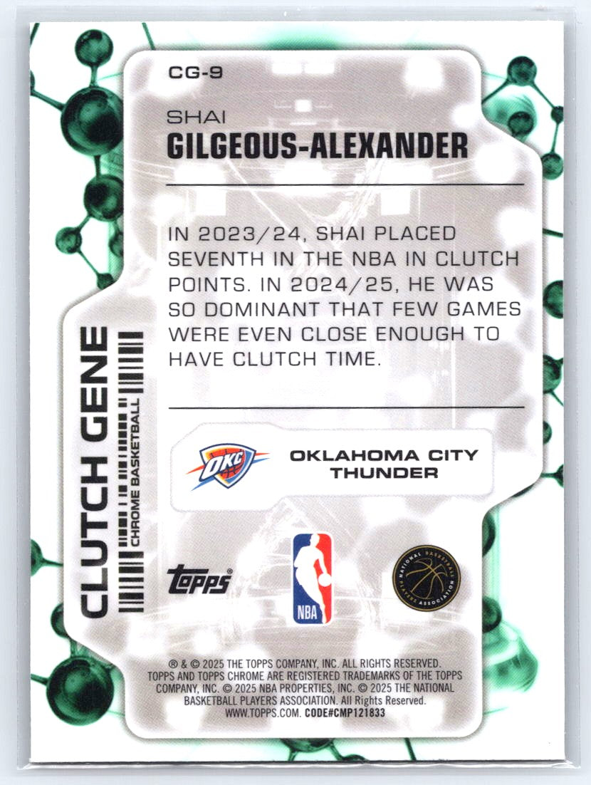 2025-26 Topps Chrome #CG-9 Shai Gilgeous-Alexander Clutch Gene