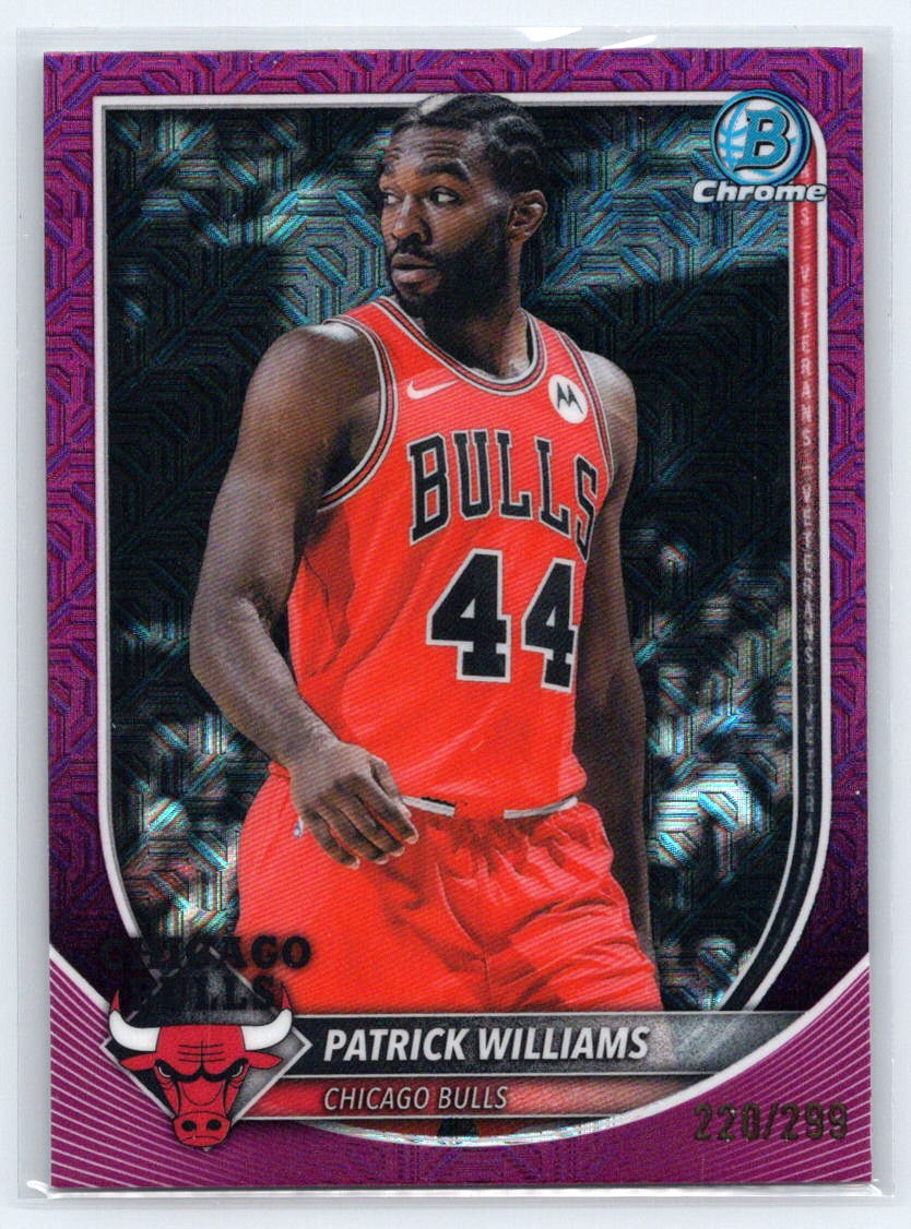 2025-26 Bowman #BCV-158 Patrick Williams Chrome Fuchsia Mojo Refractors #/299