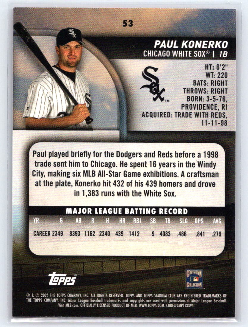 2025 Stadium Club #53 Paul Konerko Red Foil