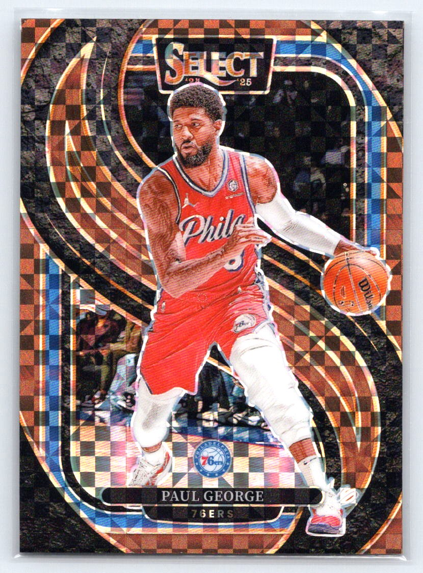 2024-25 Panini Select #159 Paul George Bronze Checker Prizm #/49