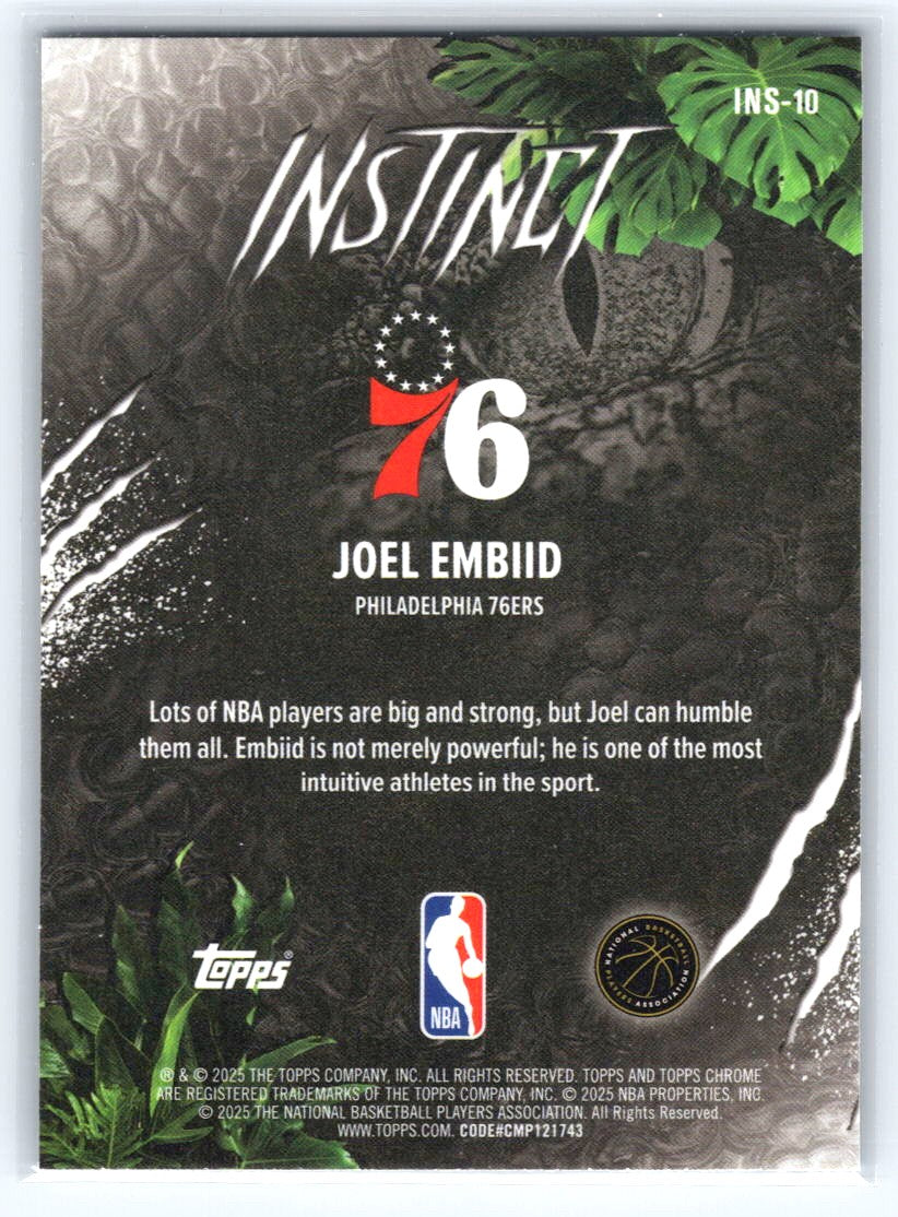 2025-26 Topps Chrome #INS-10 Joel Embiid Instinct