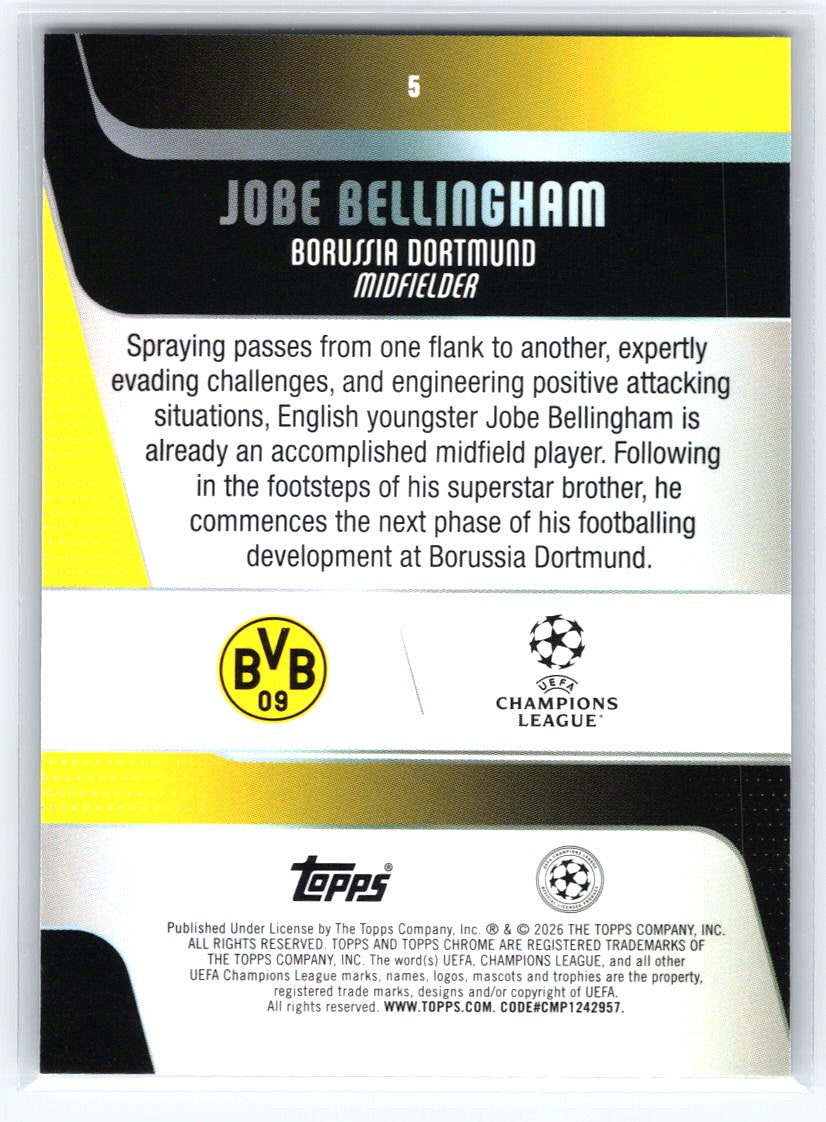 2025-26 Topps Chrome UEFA Club Competitions #5 Jobe Bellingham