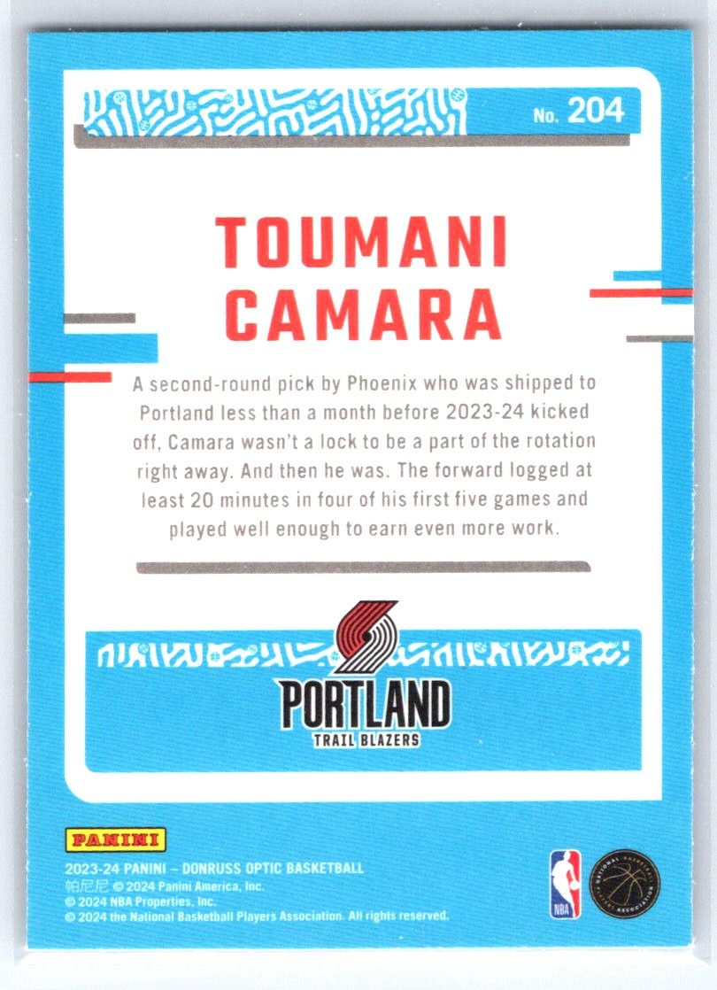 2023-24 Donruss Optic #204 Toumani Camara