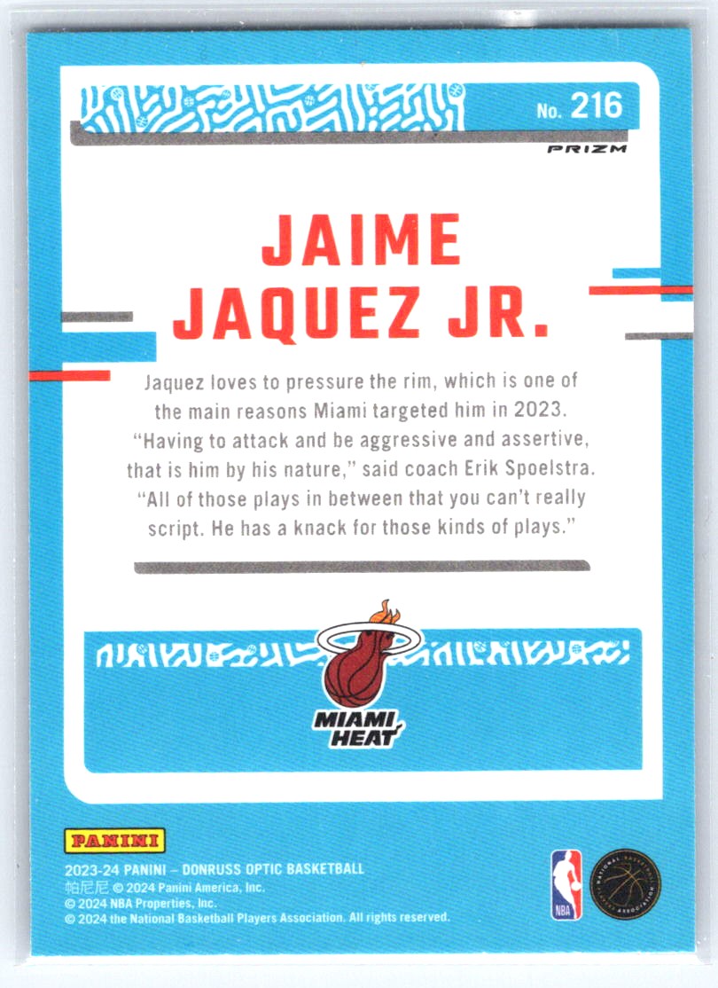 2023-24 Donruss Optic #216 Jaime Jaquez Jr. Holo