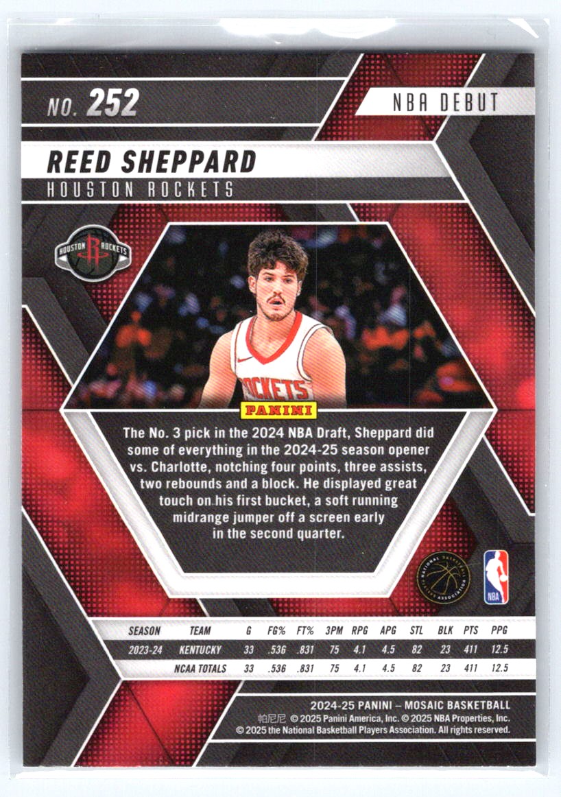2024-25 Panini Mosaic #252 Reed Sheppard