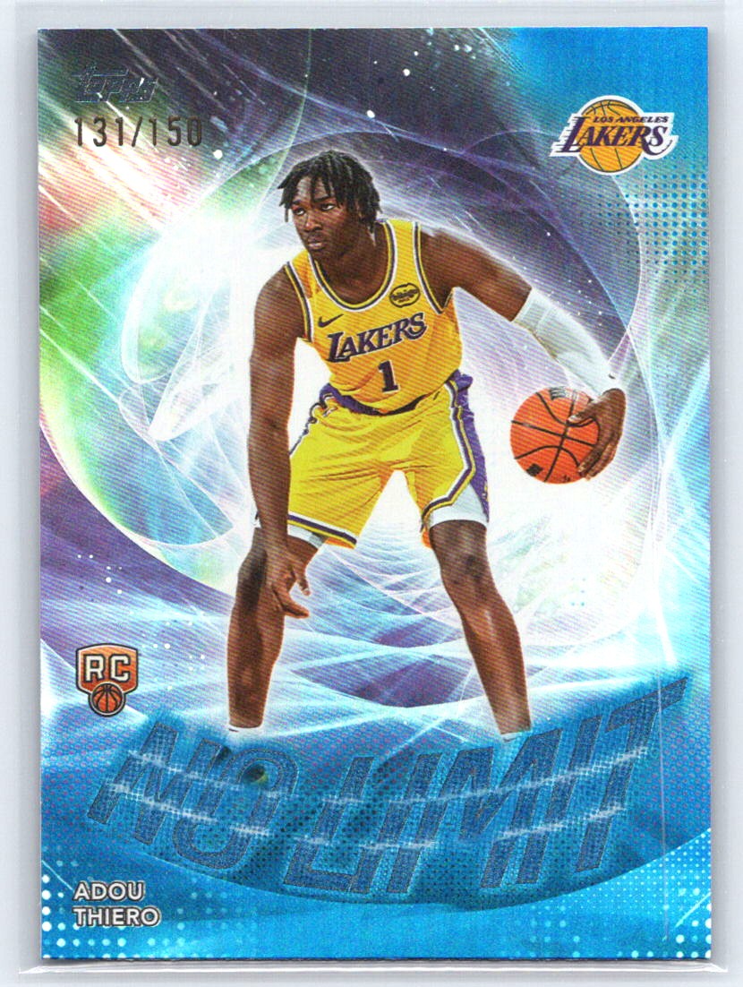 2025-26 Topps #NL-36 Adou Thiero No Limit Blue Rainbow #/150