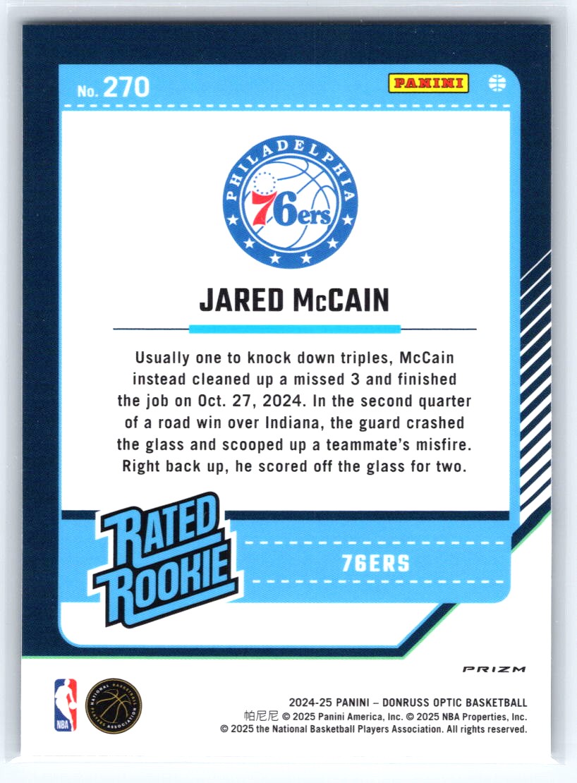 2024-25 Donruss Optic #270 Jared McCain Holo