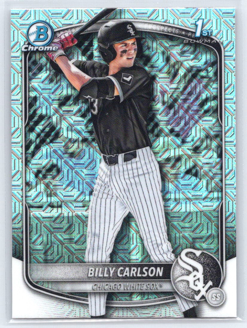 2025 Bowman Draft #BDC-10 Billy Carlson Chrome Mojo Refractor
