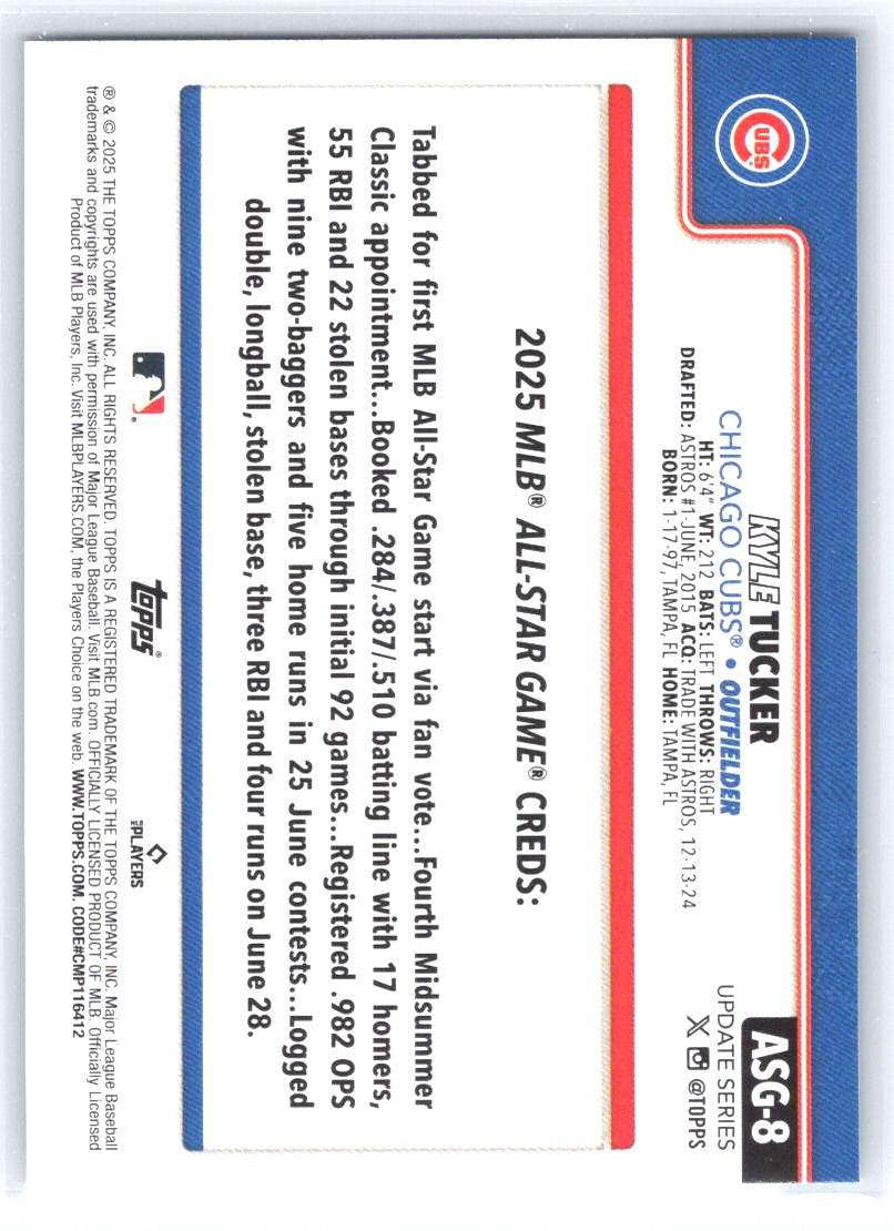 2025 Topps Update #ASG-8 Kyle Tucker 2025 All-Star Game
