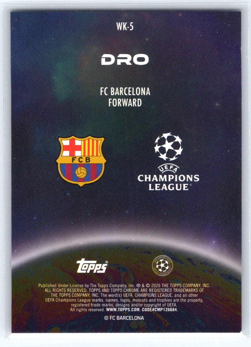 2025-26 Topps Chrome UEFA Club Competitions #WK-5 Dro Wonderkids