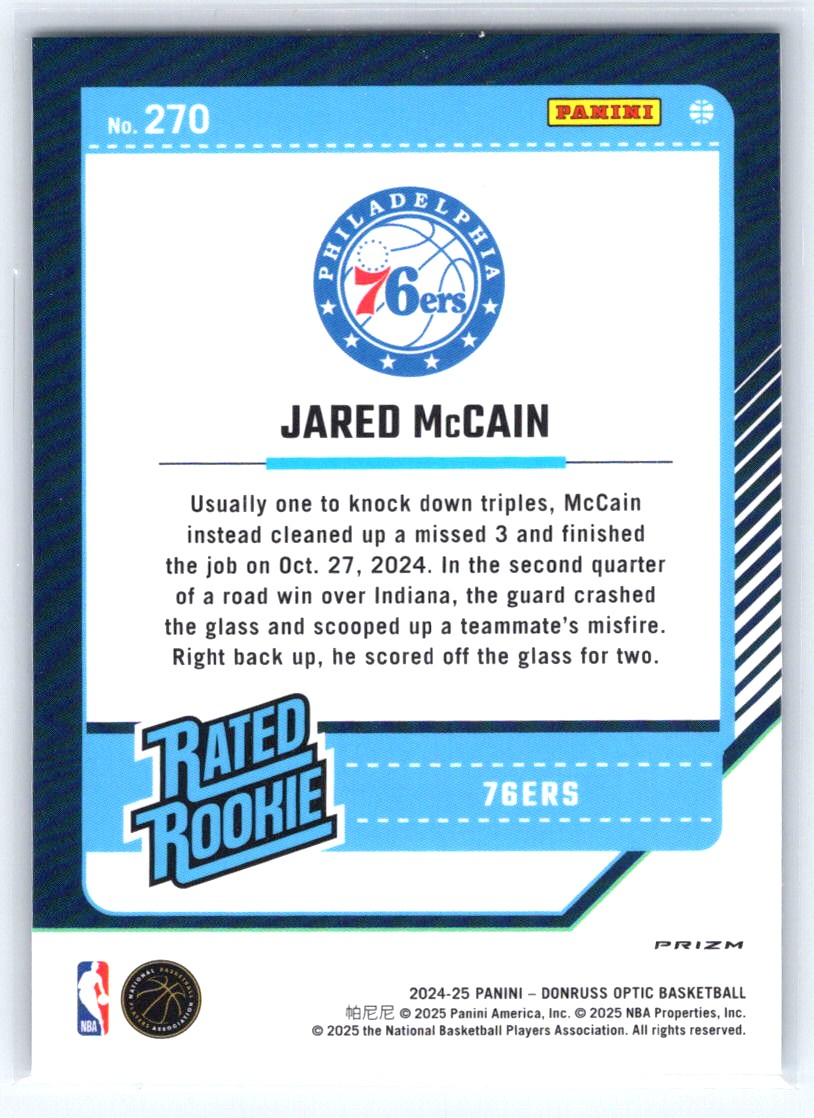 2024-25 Donruss Optic #270 Jared McCain Holo