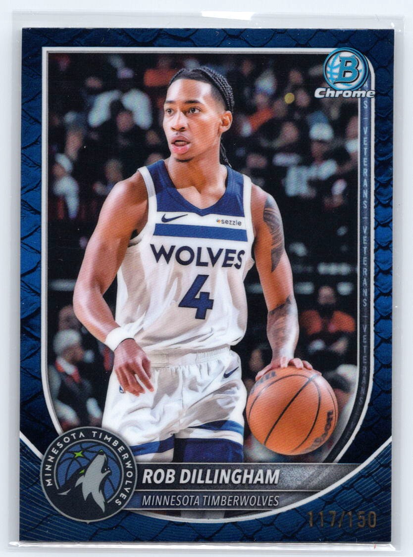 2025-26 Bowman #BCV-182 Rob Dillingham Chrome Reptilian Blue Refractors #/150