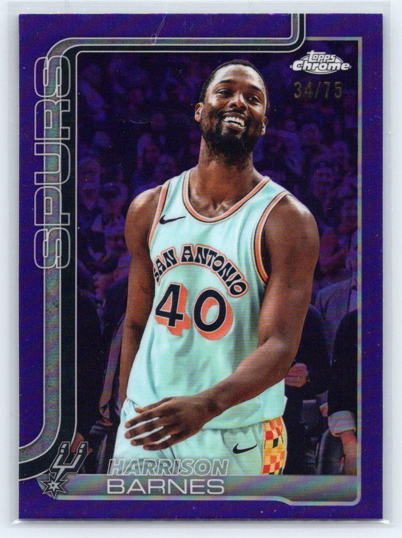 2025-26 Topps Chrome #216 Harrison Barnes Purple Refractor #/75