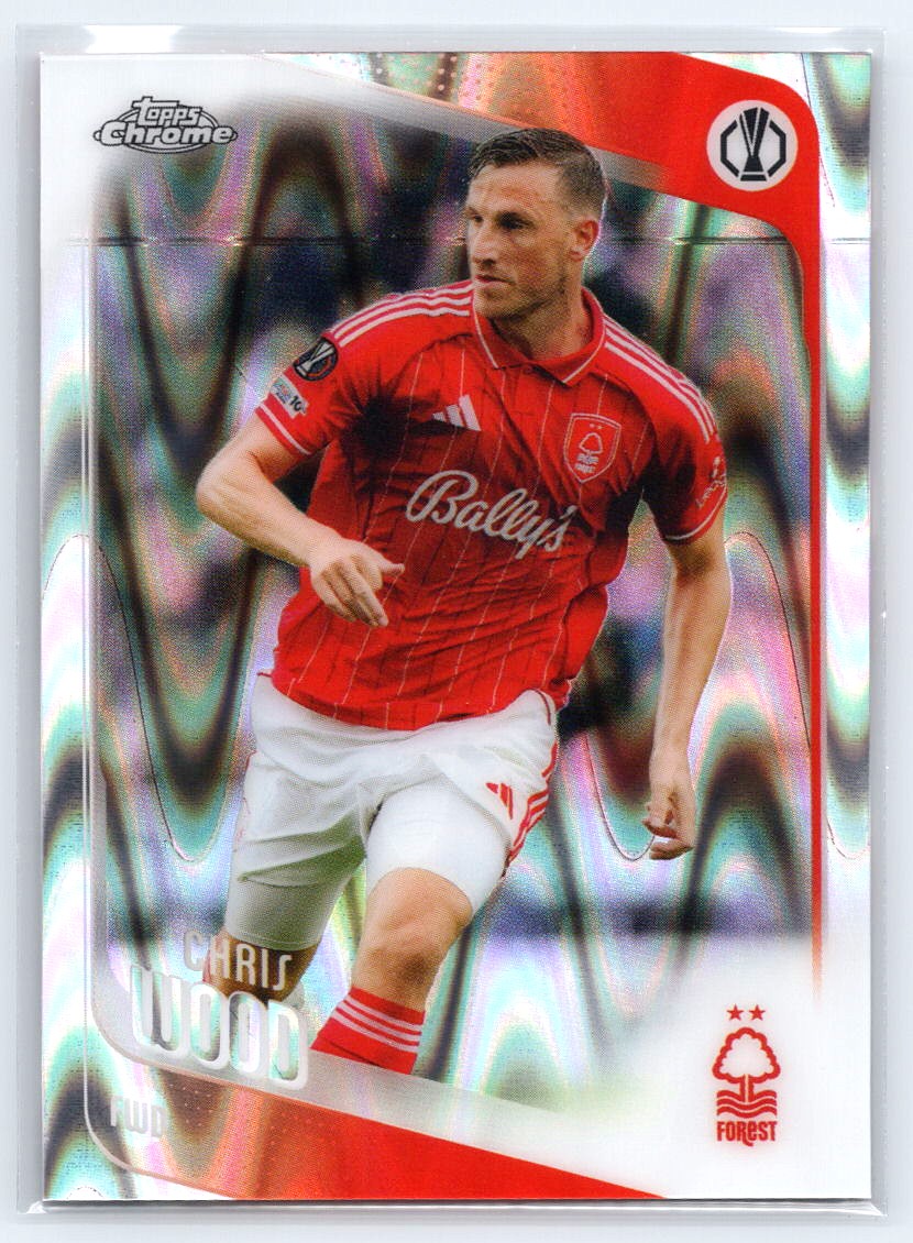 2025-26 Topps Chrome UEFA Club Competitions #186 Chris Wood Raywave Refractor