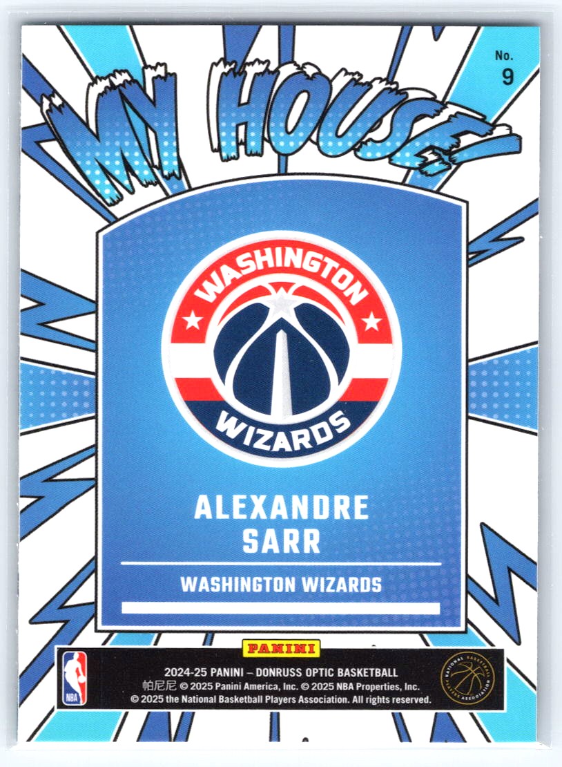 2024-25 Donruss Optic #9 Alexandre Sarr My House