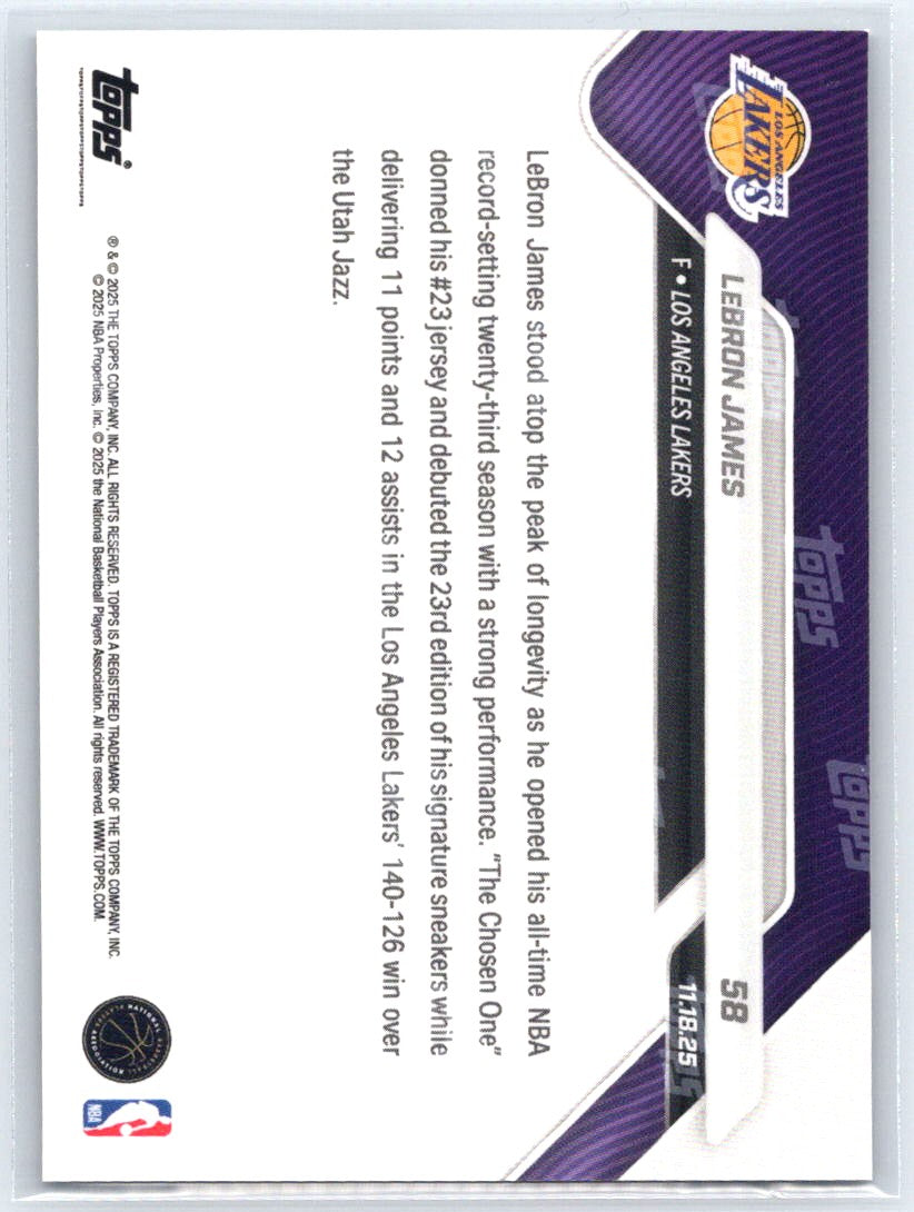 2025-26 Topps Now #58 LeBron James