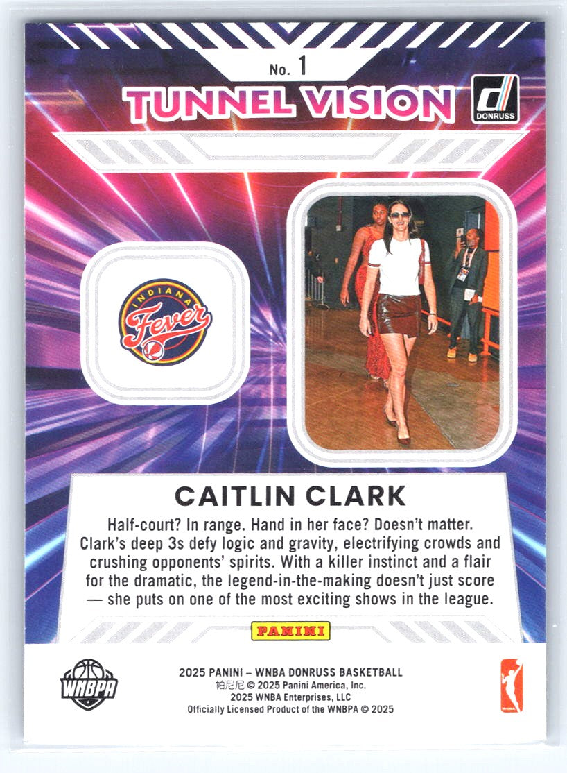 2025 Donruss WNBA #1 Caitlin Clark Tunnel Vision