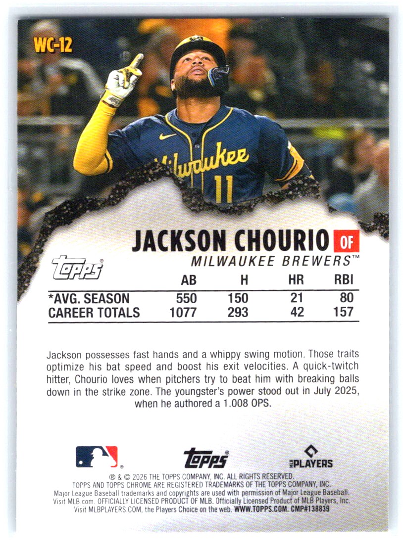 2026 Topps Chrome #WC-12 Jackson Chourio Wrecking Crew