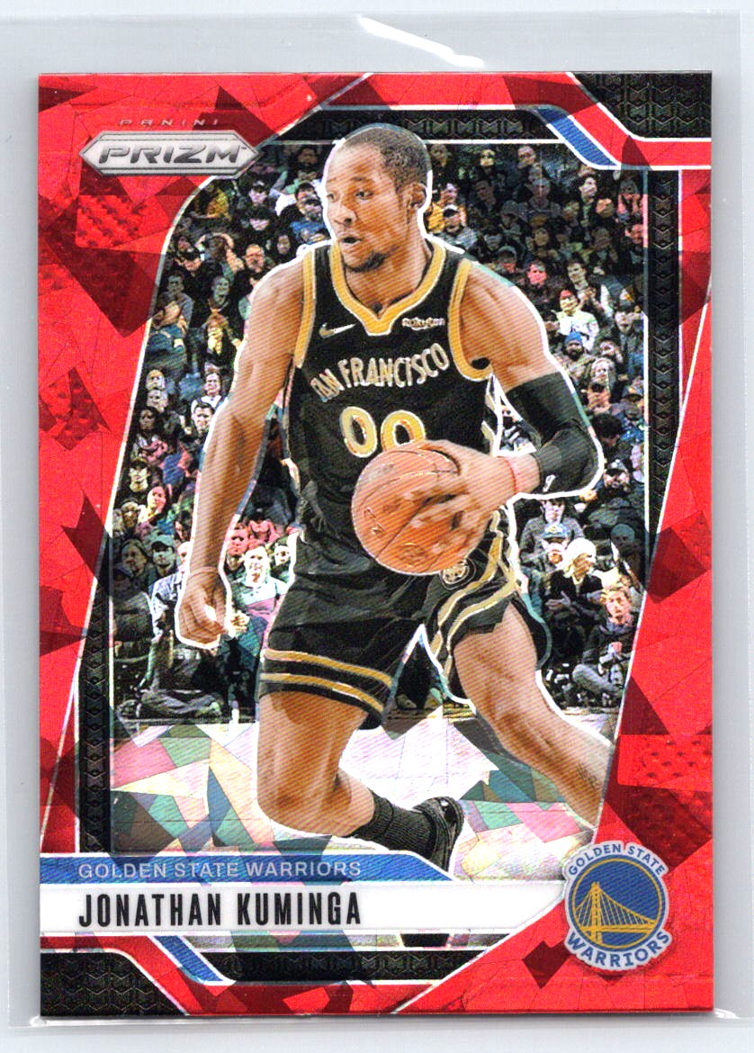 2024-25 Panini Prizm #104 Jonathan Kuminga Prizms Red Cracked Ice