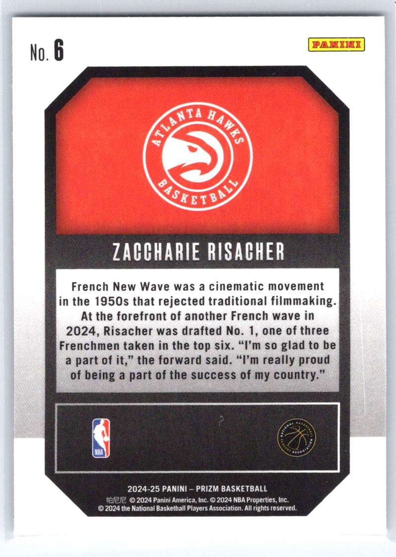 2024-25 Panini Prizm #6 Zaccharie Risacher Emergent