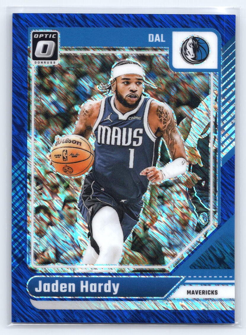 2024-25 Donruss Optic #33 Jaden Hardy Blue Shimmer #/75