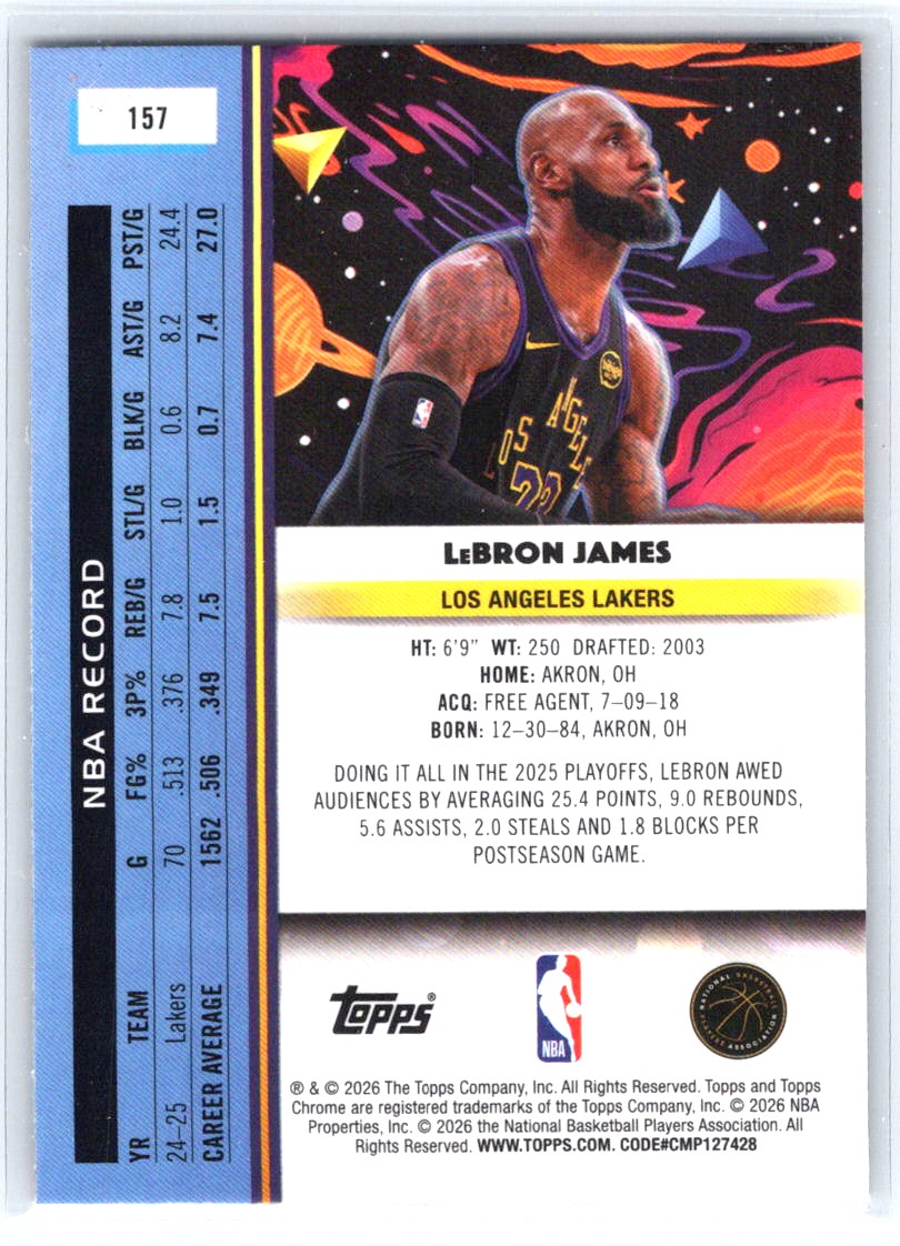 2025-26 Topps Chrome Cosmic #157 Lebron James