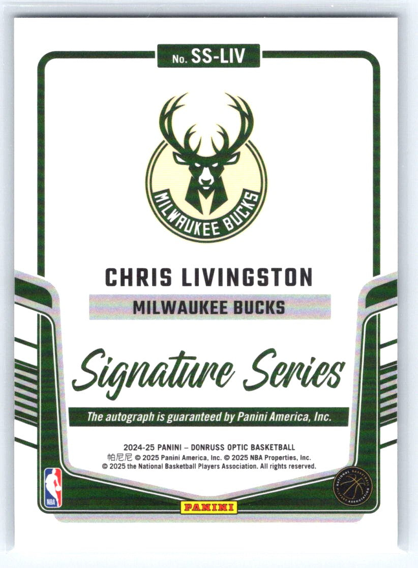 2024-25 Donruss Optic #SS-LIV Chris Livingston Signature Series