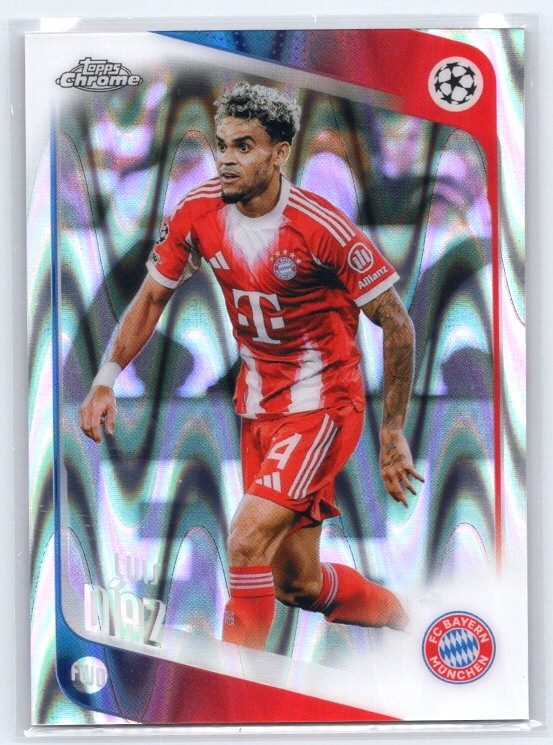 2025-26 Topps Chrome UEFA Club Competitions #179 Luis Díaz Raywave Refractor