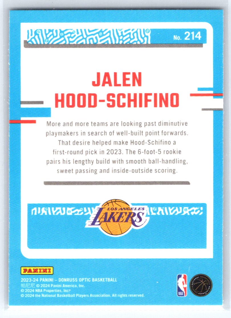 2023-24 Donruss Optic #214 Jalen Hood-Schifino
