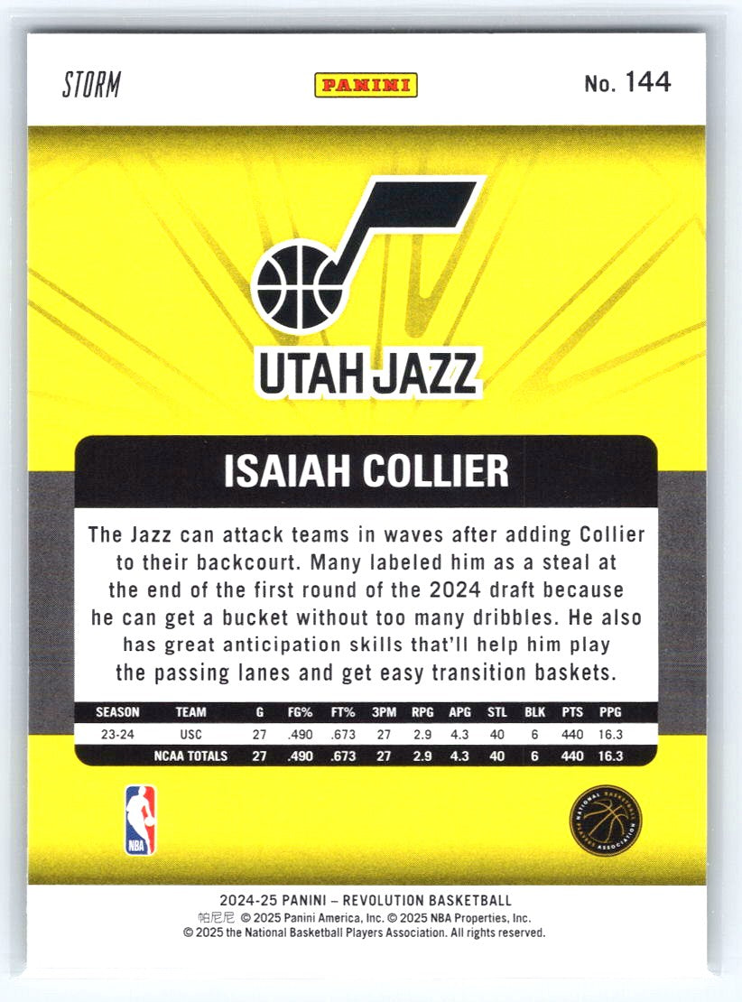 2024-25 Panini Revolution #144 Isaiah Collier Blue Storm