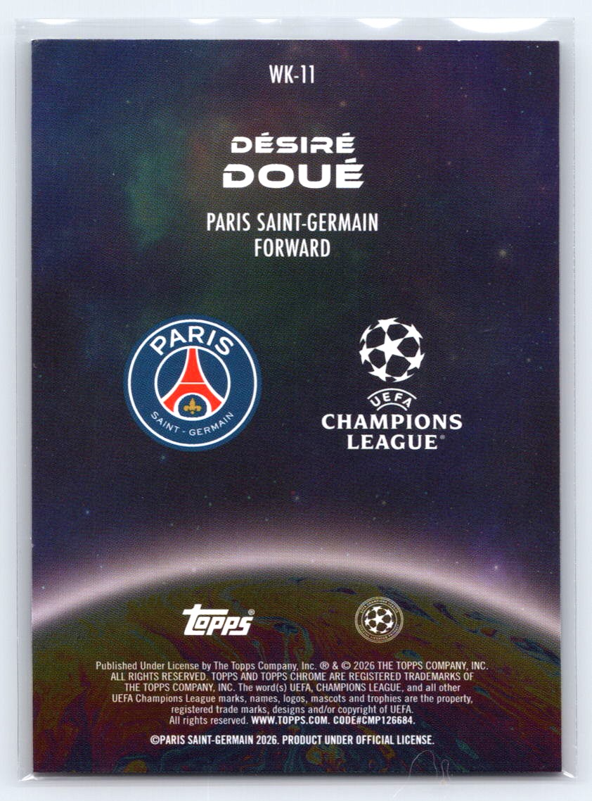 2025-26 Topps Chrome UEFA Club Competitions #WK-11 Désiré Doué Wonderkids