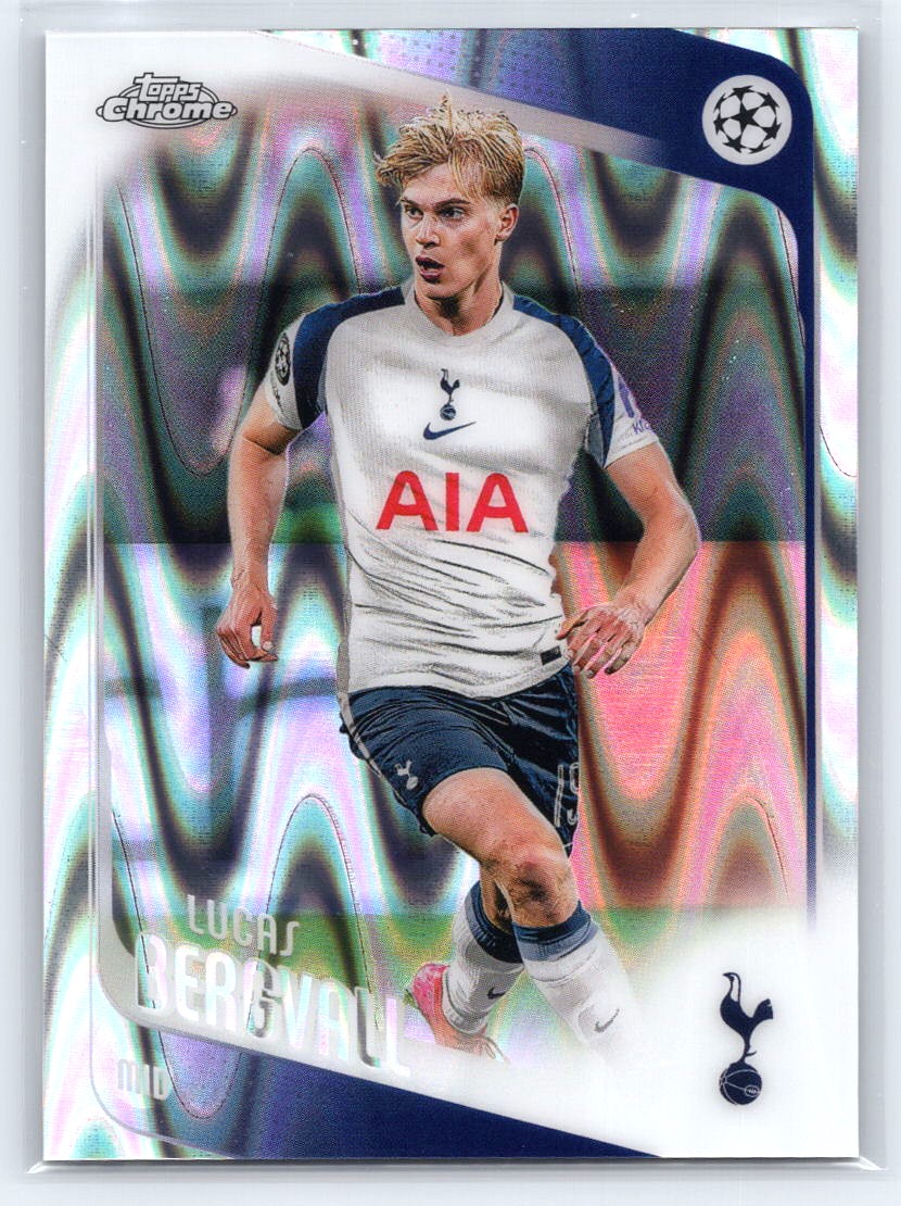 2025-26 Topps Chrome UEFA Club #121 Lucas Bergvall Raywave Refractor