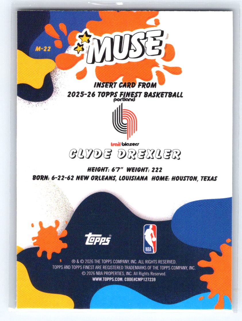2025-26 Finest #M-22 Clyde Drexler Muse