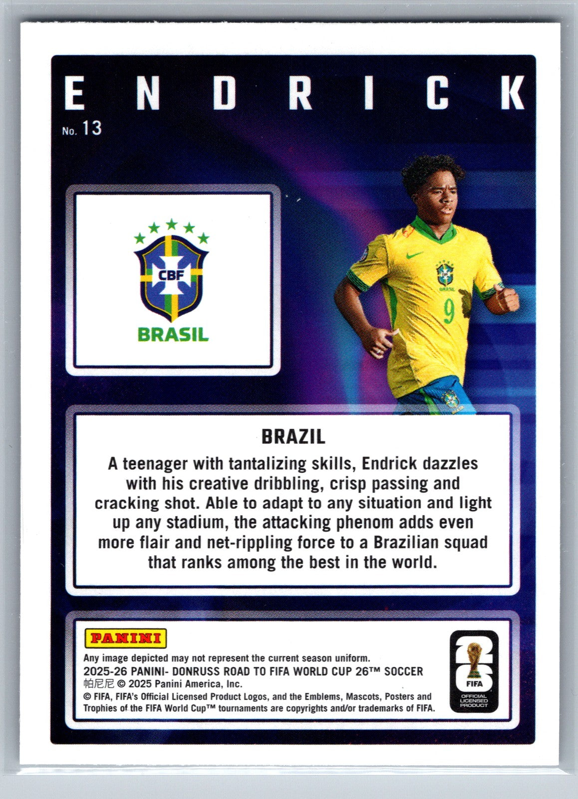 2025-26 Donruss Road to FIFA World Cup #13 Endrick Magicians