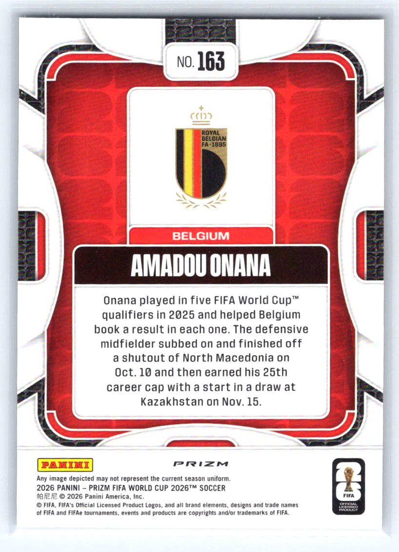 2026 Panini Prizm FIFA World Cup #163 Amadou Onana Wave