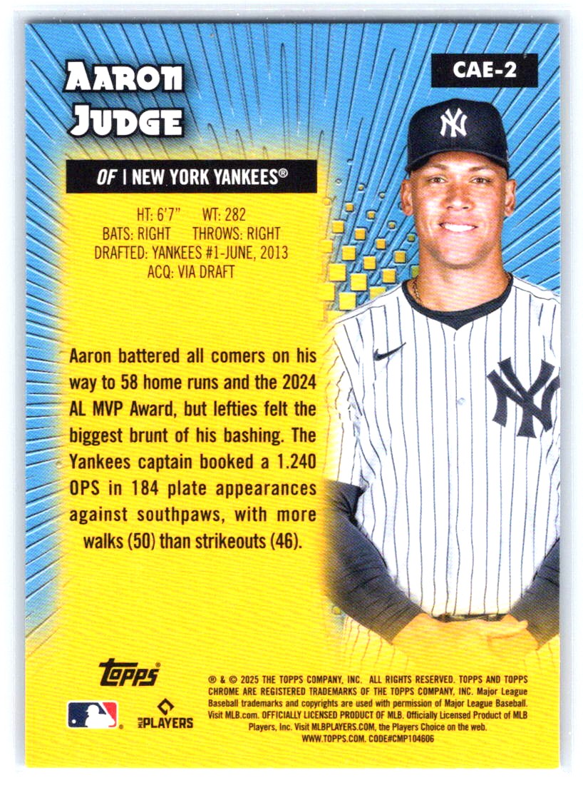 2025 Topps Chrome #CAE-2 Aaron Judge Chrome All-Etch