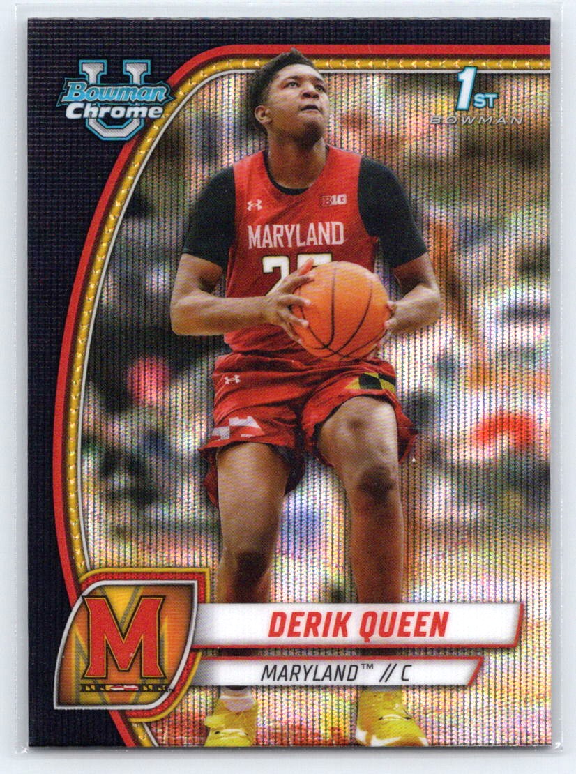 2024-25 Bowman University Chrome #19 Derik Queen Black Wave Refractor