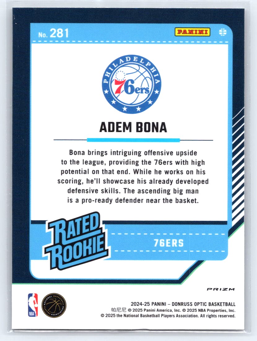 2024-25 Donruss Optic #281 Adem Bona Holo
