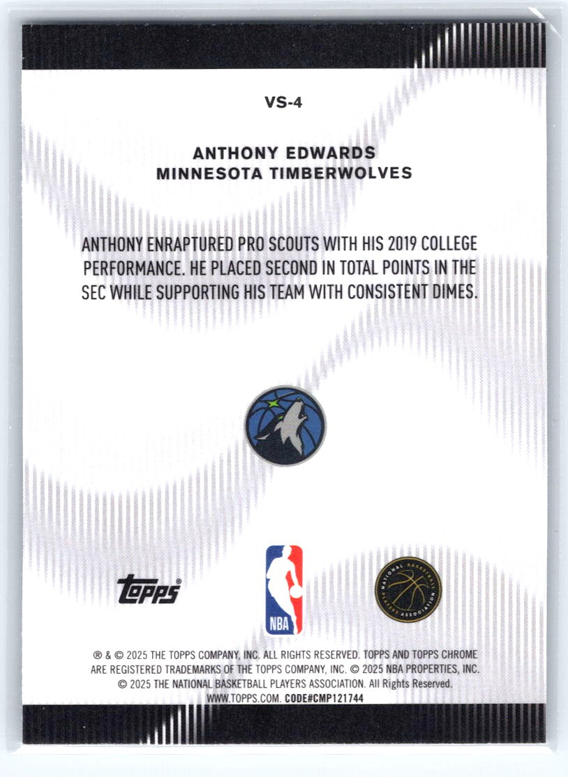 2025-26 Topps Chrome #VS-4 Anthony Edwards Voices