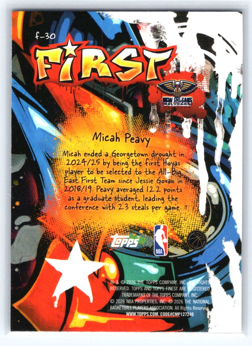 2025-26 Finest #F-30 Micah Peavy First