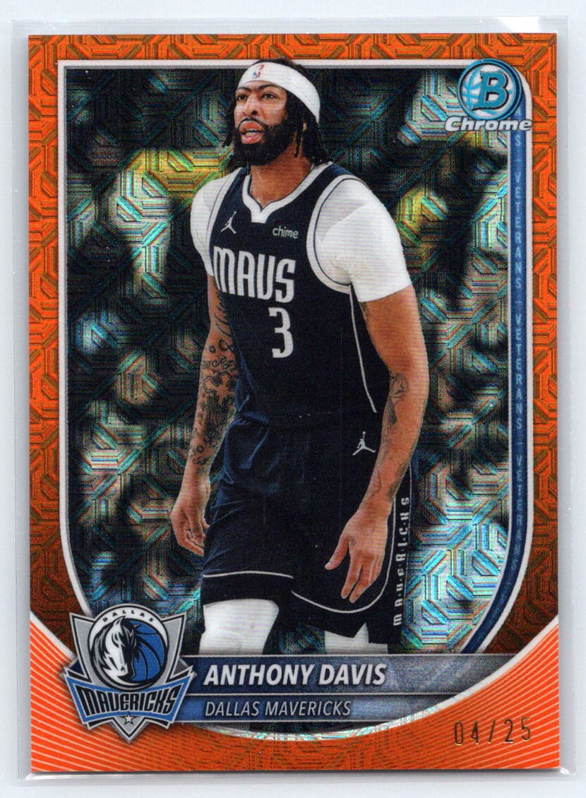 2025-26 Bowman #BCV-131 Anthony Davis Chrome Orange Mojo Refractors #/25
