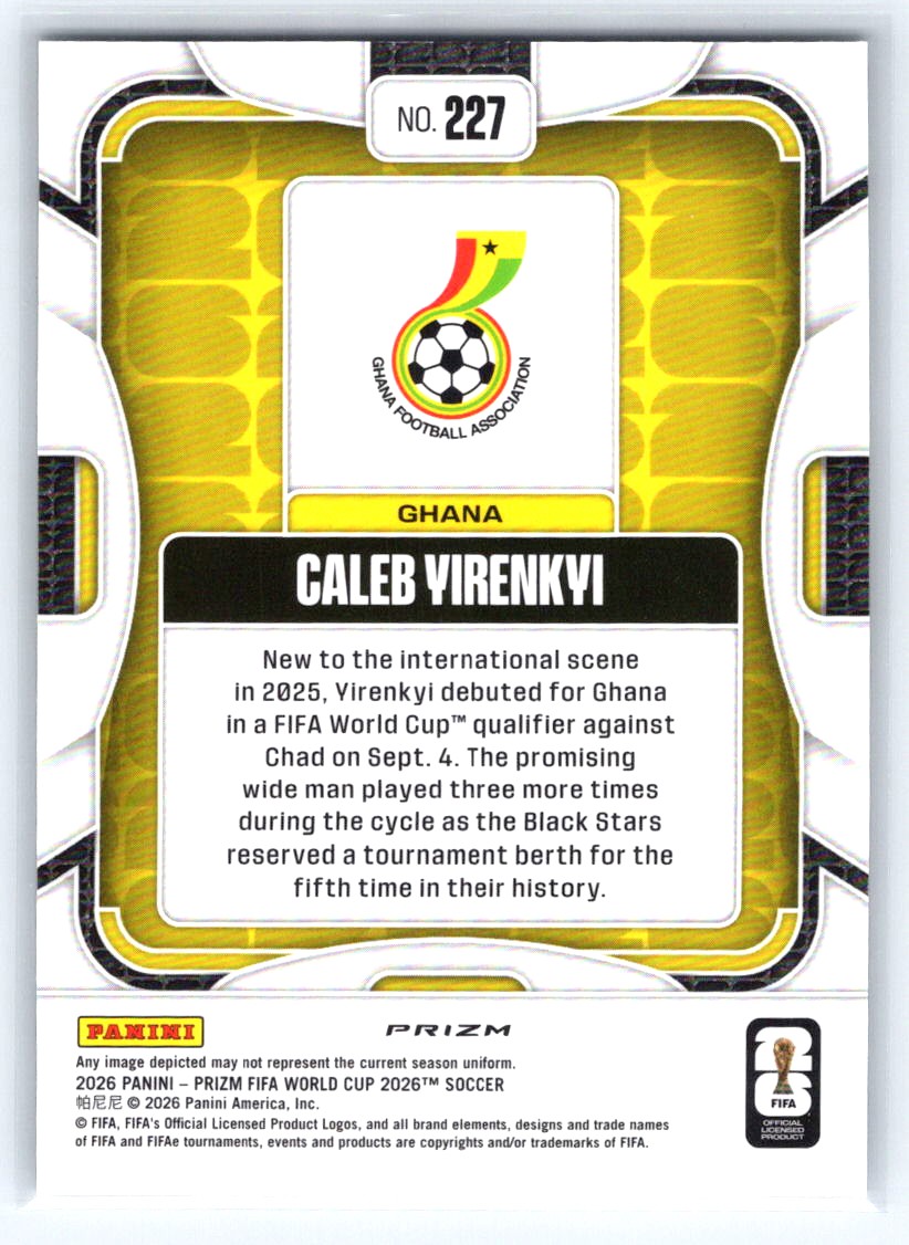 2026 Panini Prizm FIFA World Cup #227 Caleb Yirenkyi Wave