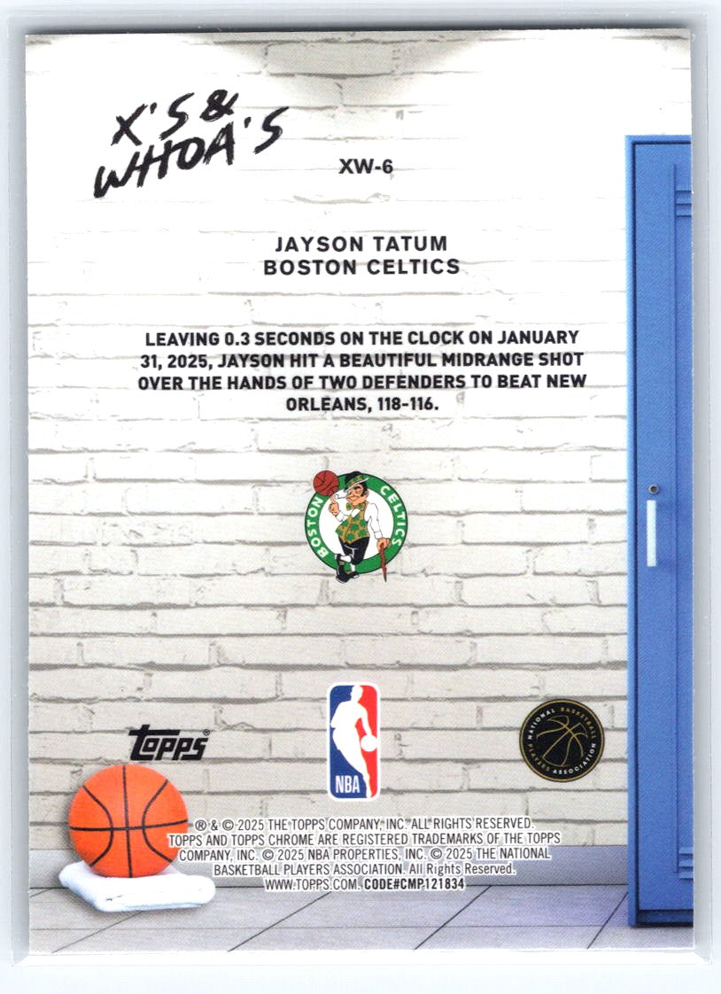 2025-26 Topps Chrome #XW-6 Jayson Tatum X's And Whoa's