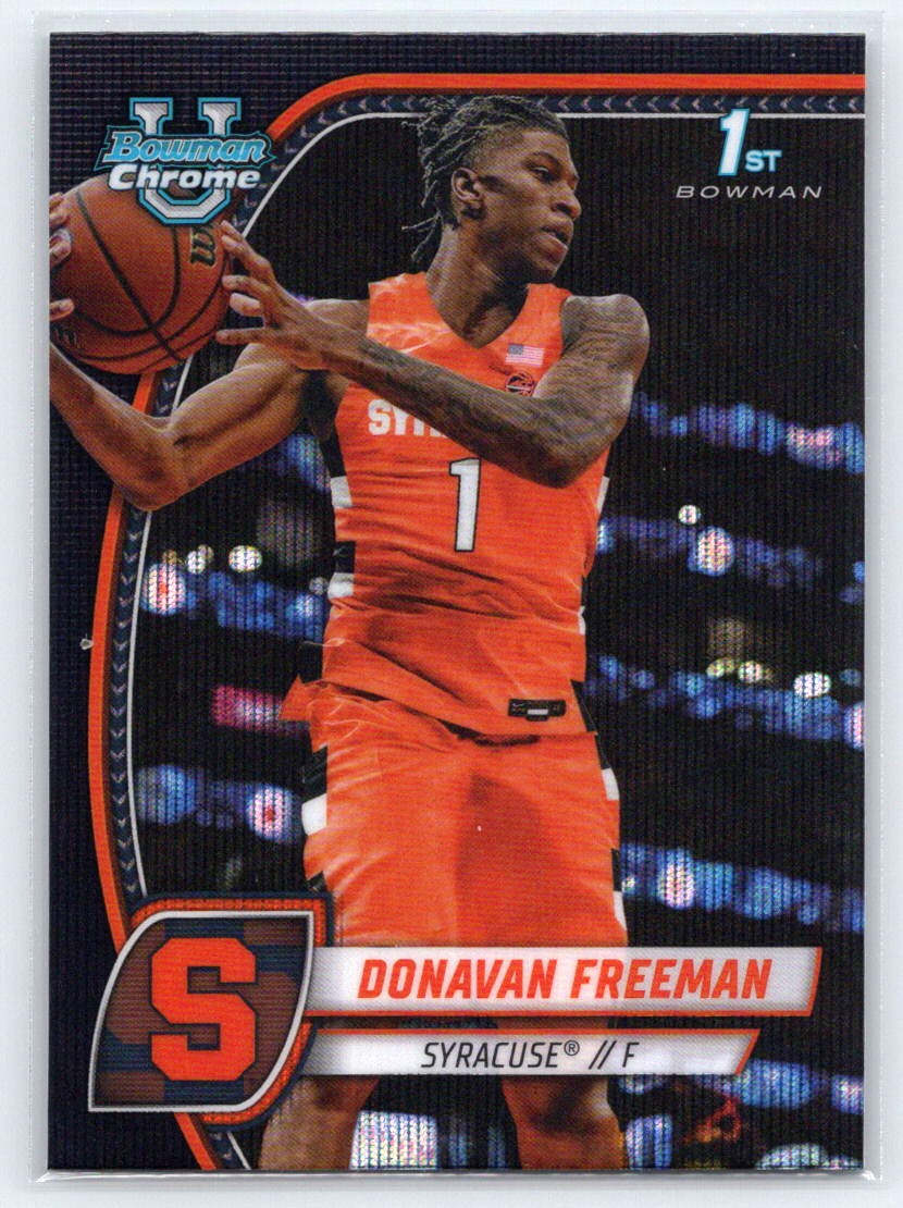 2024-25 Bowman University Chrome #21 Donavan Freeman Black Wave Refractor