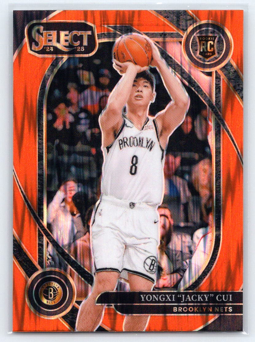 2024-25 Panini Select #295 Yongxi "Jacky" Cui Orange Flash Prizm