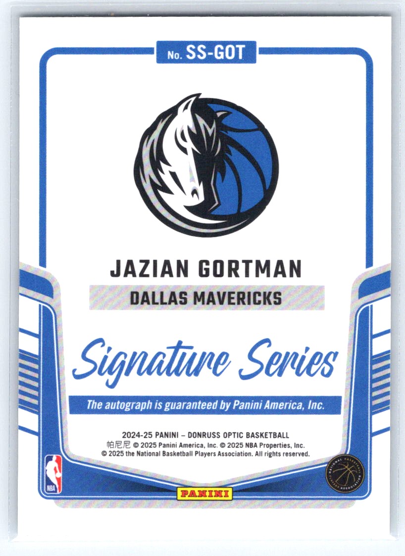 2024-25 Donruss Optic #SS-GOT Jazian Gortman Signature Series