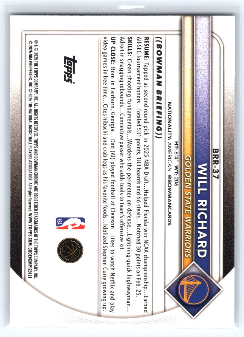 2025-26 Bowman #BCV-52 Will Richard Chrome