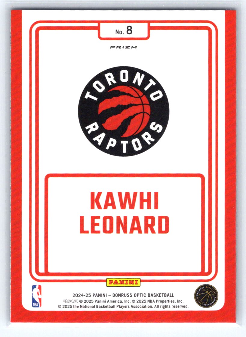2024-25 Donruss Optic #8 Kawhi Leonard Winner Stays Purple